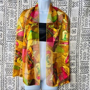 Vintage Picasso Abstract Satin Rectangle Scarf